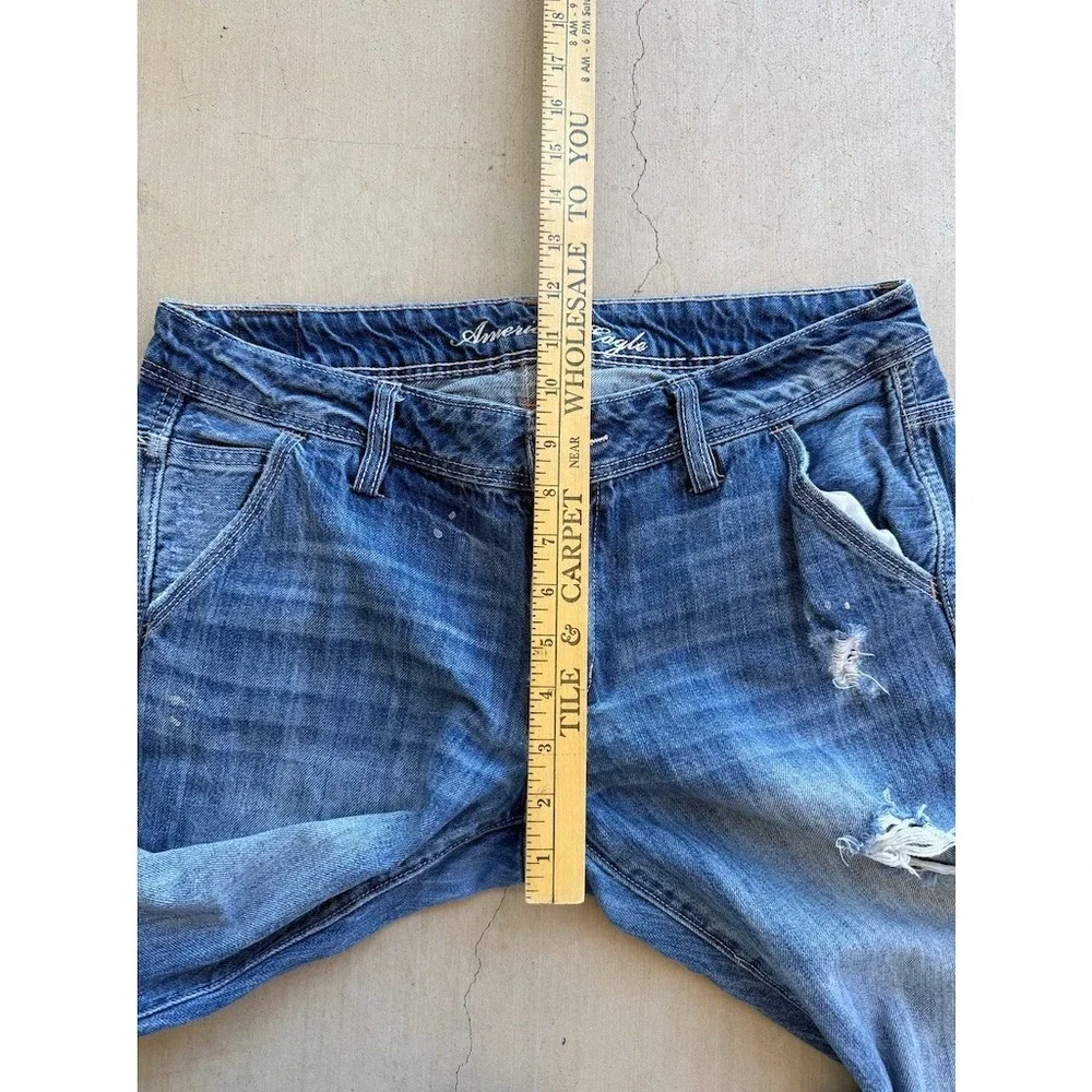American Eagle Boy Fit Jeans Size 8 Reg Low Rise Bootcut Y2K Style